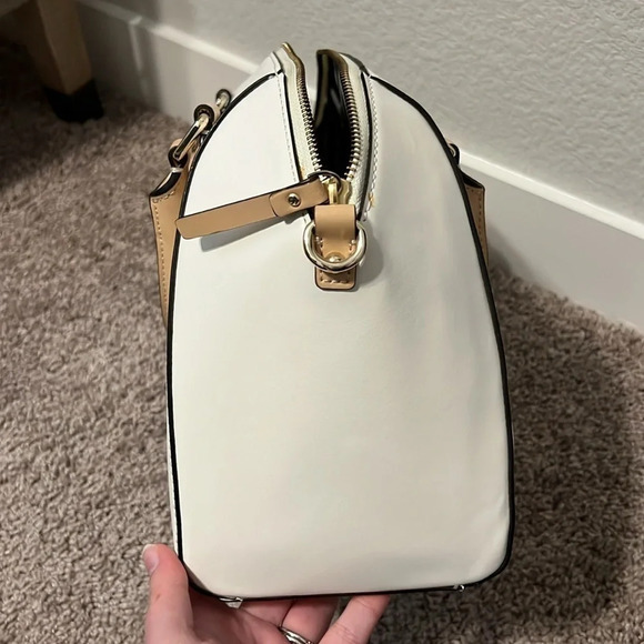Kate Spade White & Brown Crossbody Purse with Camel Brown Straps - Picture 8 of 10